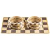 chewy vuiton pet bowls and mat