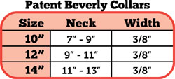 size chart beverly patent dog collar