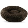 plush round dog bed chocolate