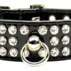 patent jewel dog collar blk