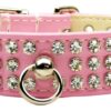 patent jewel dog collar pink