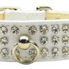 patent jewel dog collar white