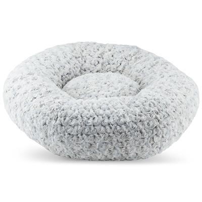 plush round dog bed Platinum