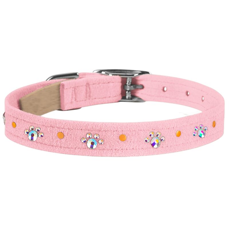 Susan Lanci crystal paws custom dog collar Puppy Pink