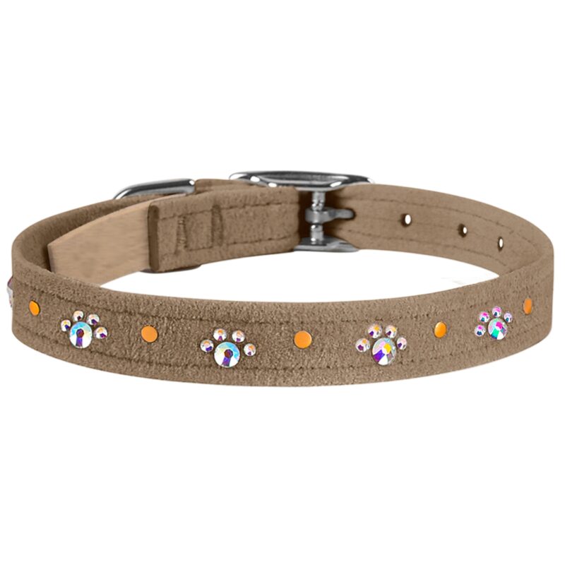 Susan Lanci crystal paws custom dog collar FAWN