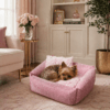 pink crystal dog bed lifestyle
