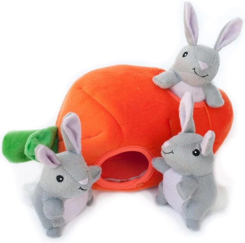 interactive bunny burrow dog toy