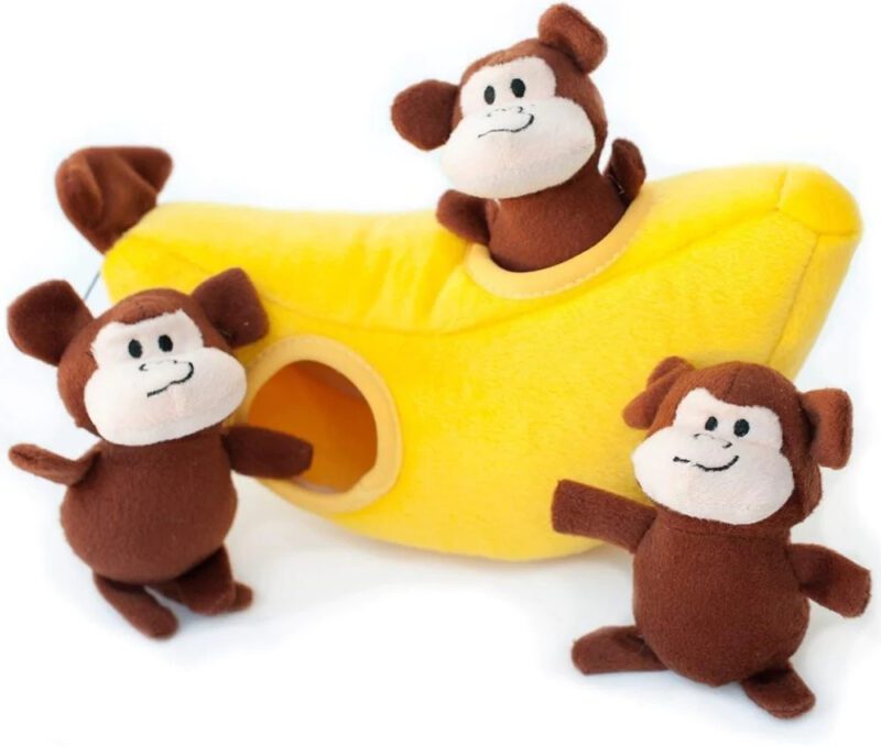 interactive monkey banana dog toy