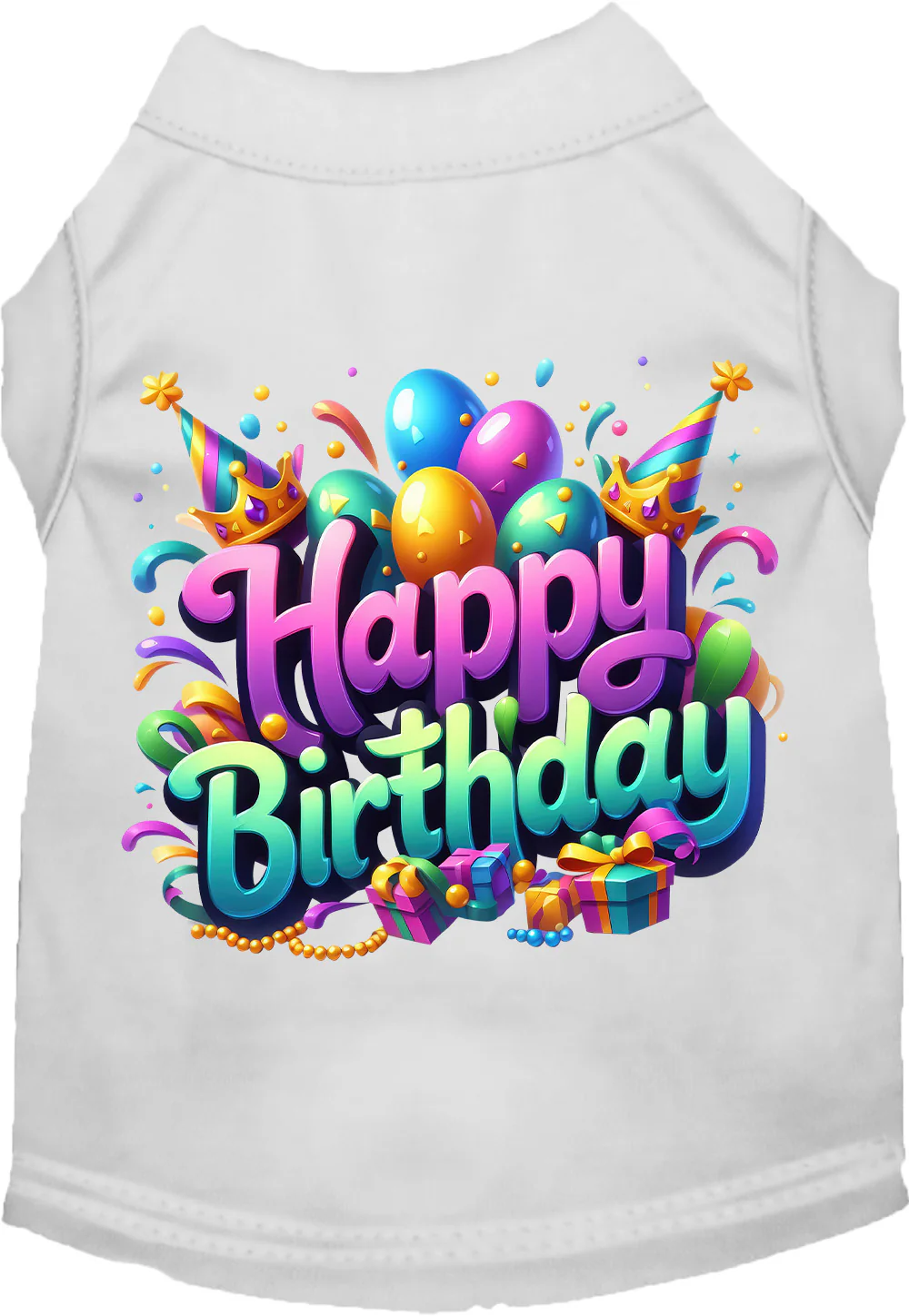 birthday pet shirt white