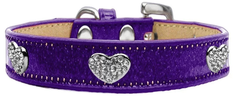 cat collar hearts purple