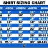 custom raglan shirt sizing chart