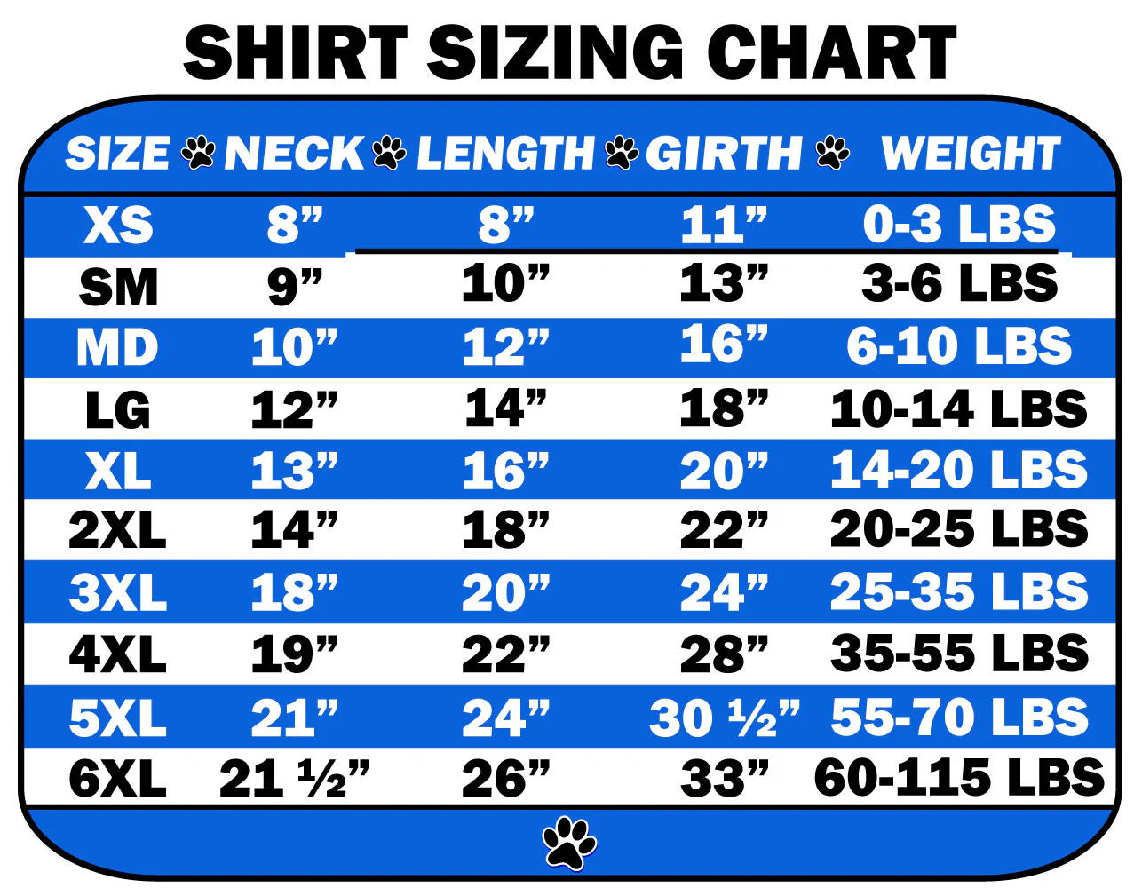custom raglan shirt sizing chart