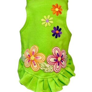 flower dress lime green