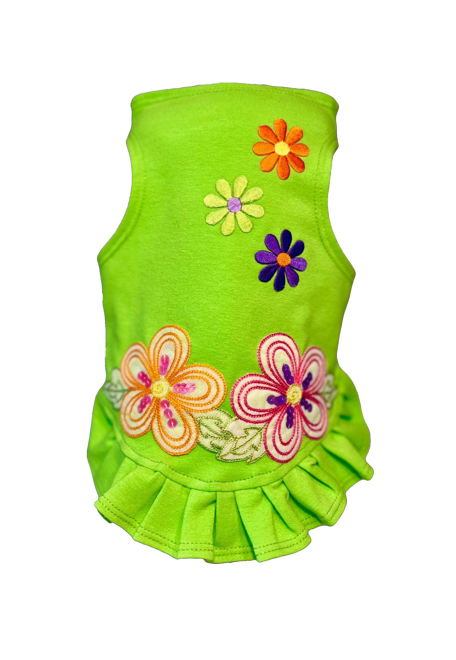 flower dress lime green