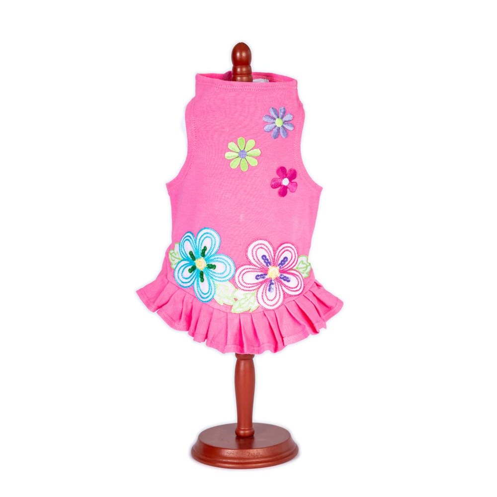 flower dog dress pink