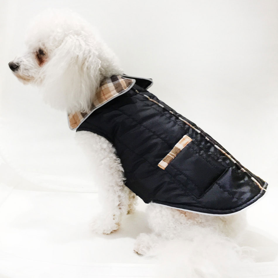 puffer dog coat black