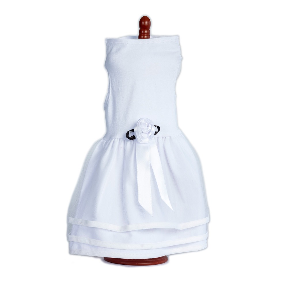 white tulle dog dress
