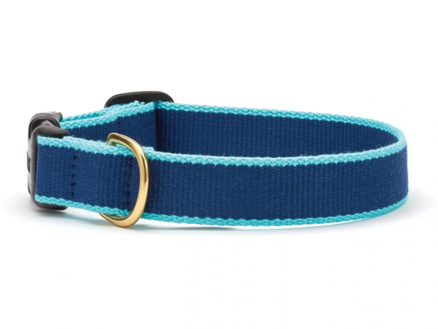 personalized dog collar navy and aqua