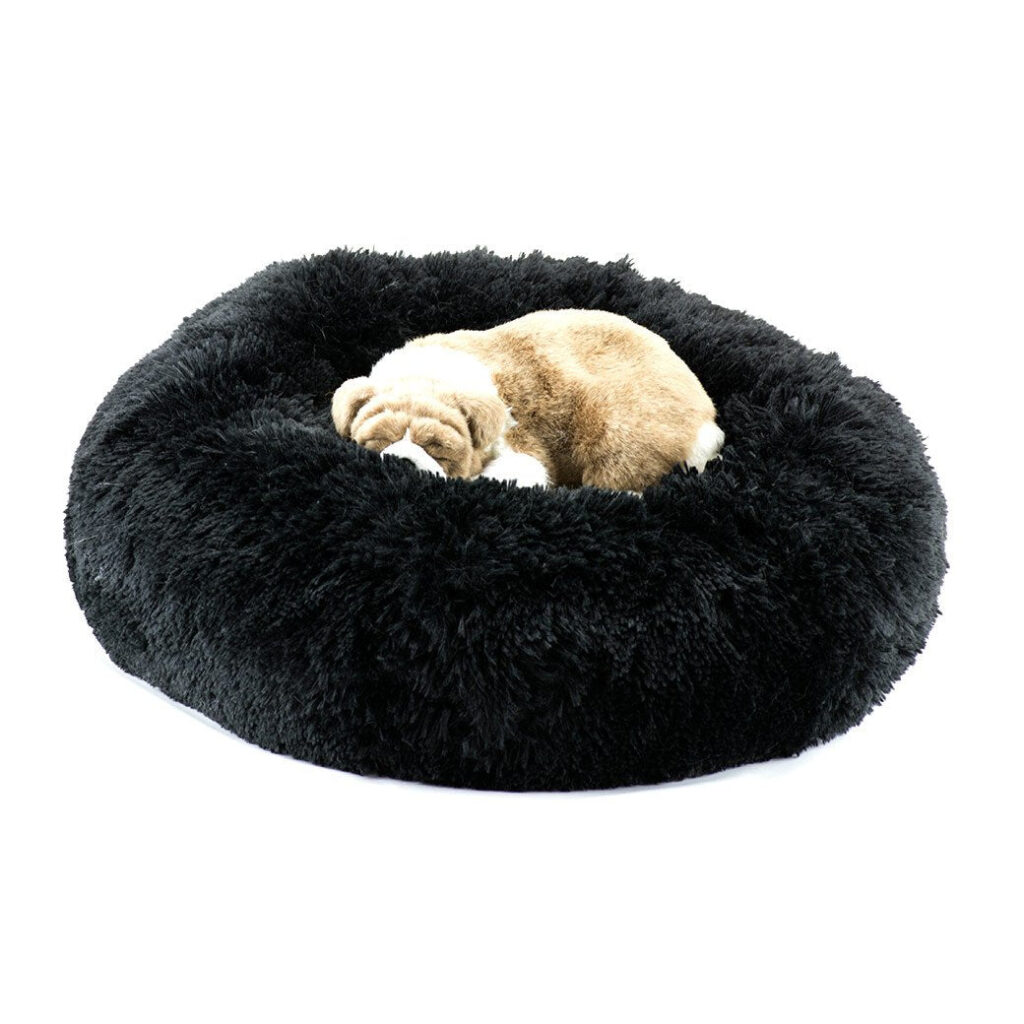 black-shag-calm-dog-bed