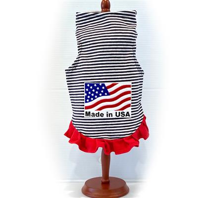 us flag striped dog dress