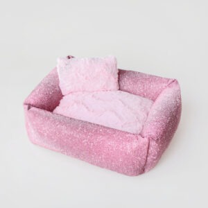 pink crystal dog bed