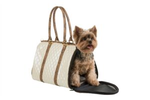 petote ivory quilted luxe jl duffel dog carrier