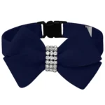 susan lanci navy cat collar with bow